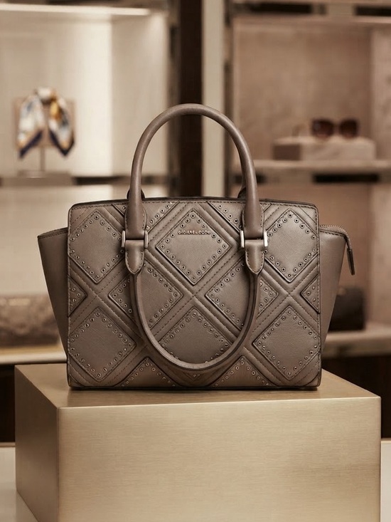 Handbags - Michael Kors Selma Medium Diamond Grommet Leather Satchel